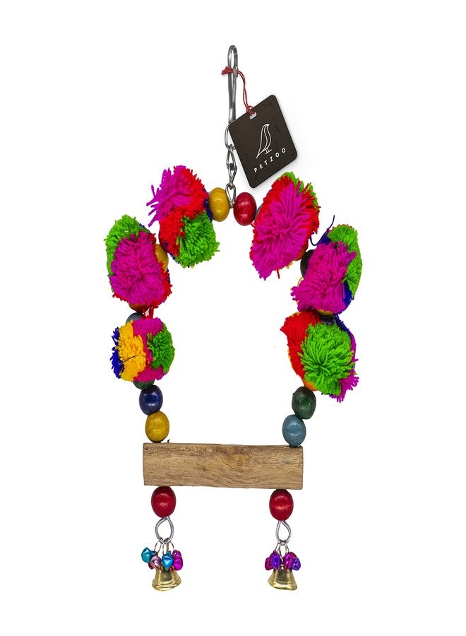 PETZOO Beautiful Bird Swing for Large Birds Toy for Birds, Pet Toy, Parrot, Cage Accessories, Resting Toy & Wooden Training Aid for Bird & Parrots - Image 1